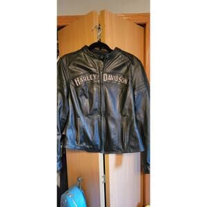 Harley Davidson Leather Jacket Women L Riding Jacket Motorcycle Enthusiast Moto